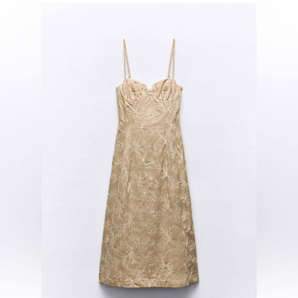 Zara beige floral dress